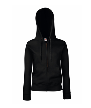 FELPA CAPPUCCIO ZIP DONNA PREMIUM ( FRUIT OF THE LOOM ) nero